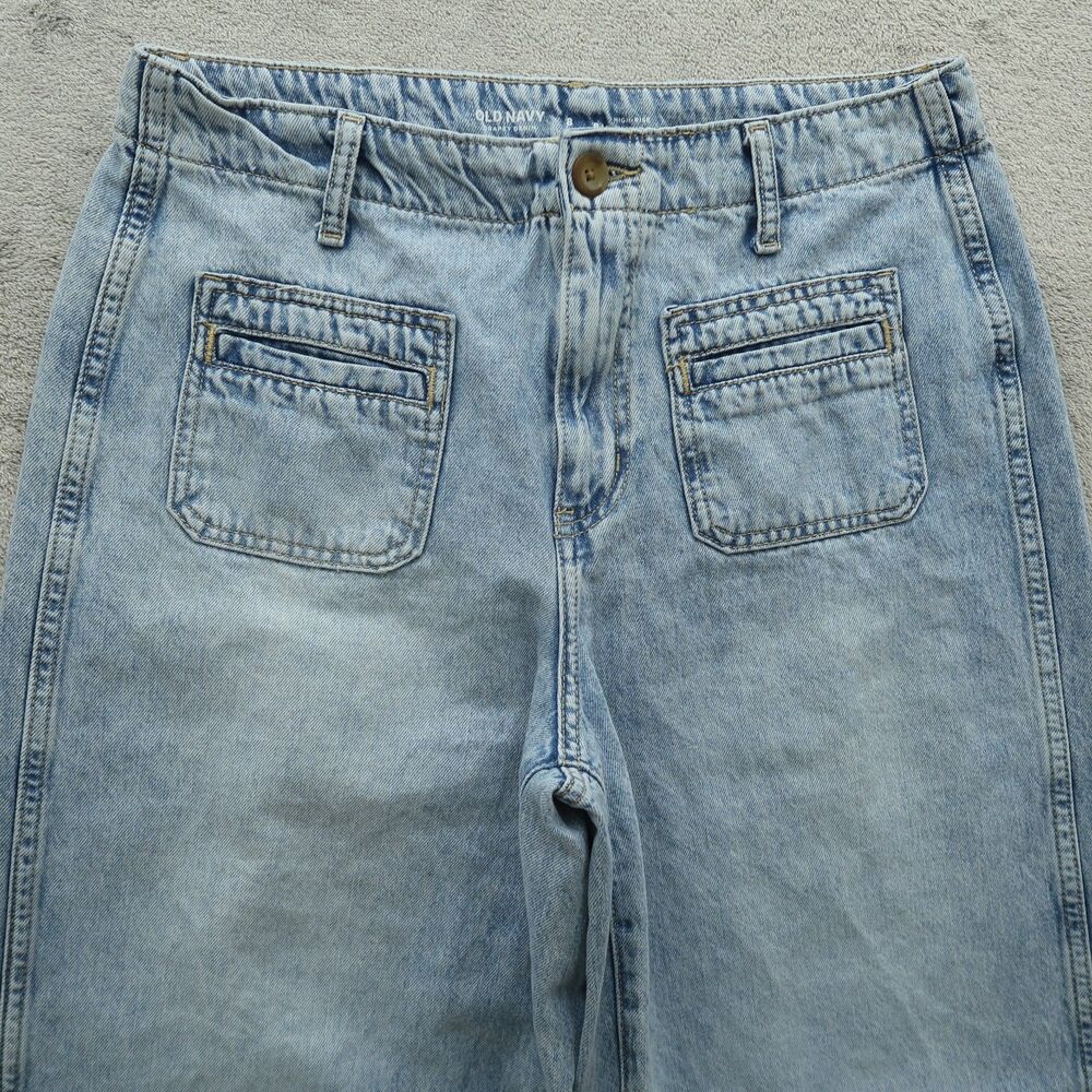 Old Navy Jeans Women's Size 8 High-Rise Baggy Wide-Leg Drapey Denim 28" Inseam - Picture 11 of 16